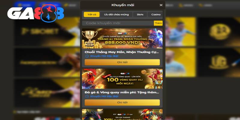 GA888 cung cấp nhiều ưu đãi hấp dẫn chờ bạn trải nghiệm